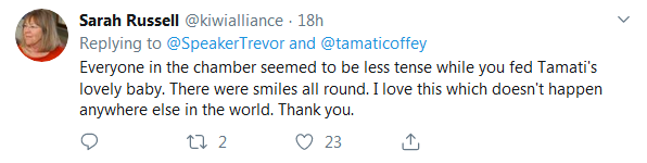 前有总理“带娃开会”,新西兰议长现在边主持边给孩子喂奶(图8) 前有总理“带娃开会”,新西兰议长现在边主持边给孩子喂奶(图8)