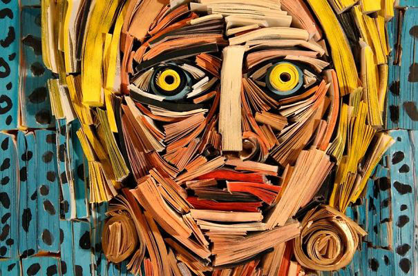 变废为宝:旧书报变成艺术雕塑(图1) 变废为宝:旧书报变成艺术雕塑(图1)