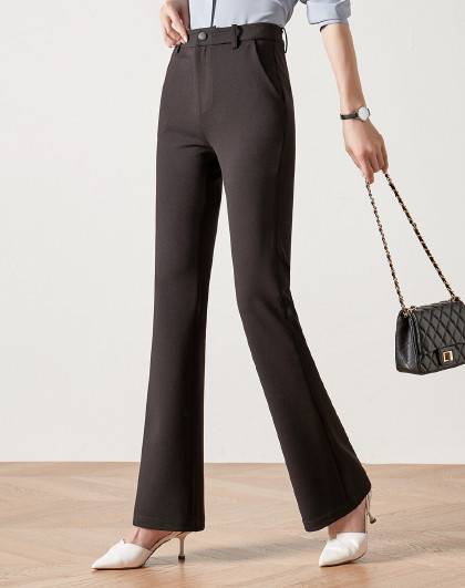 微喇裤女高腰修身显瘦休闲裤气质西装长裤(图1) 微喇裤女高腰修身显瘦休闲裤气质西装长裤(图1)